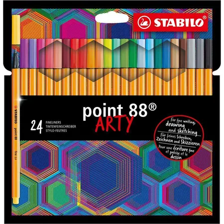 Fineliner - STABILO point 88 - ARTY - 24er Pack - mit 24 verschiedenen Farben
