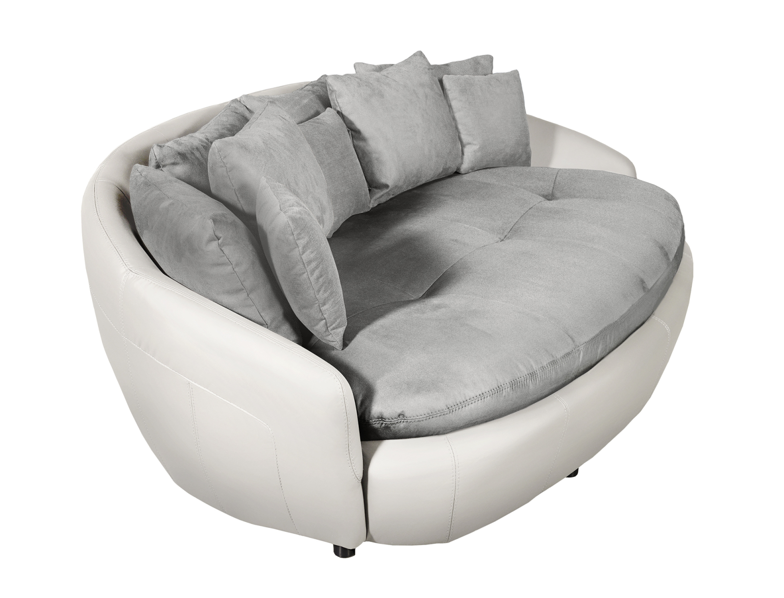 Big-Sofa - grau-weiß - mit Kissen