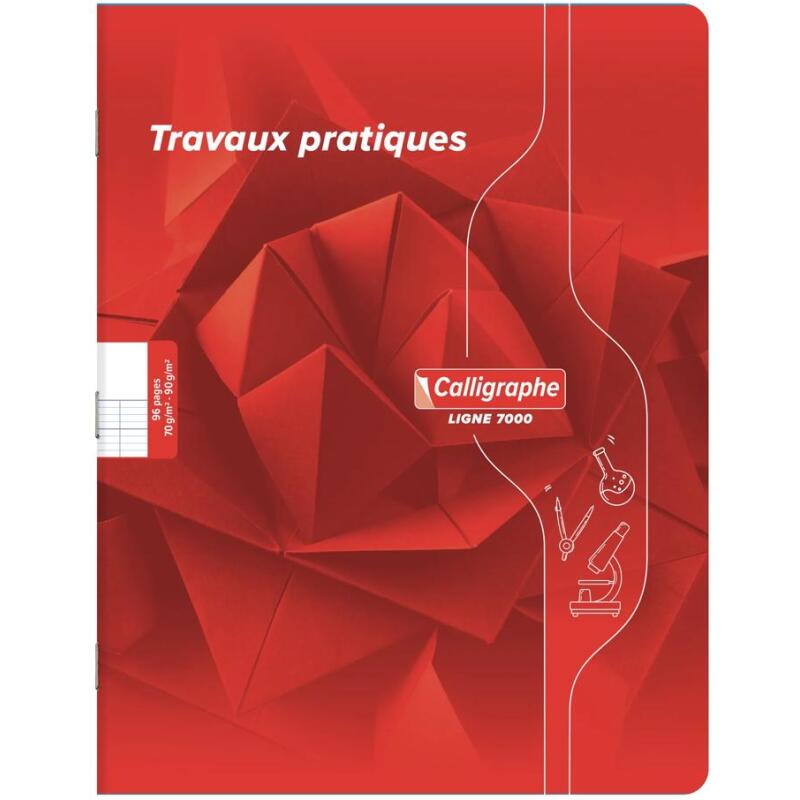 Cahier Travaux Pratiques piqué 7000 17x22 cm 96 pages grands carreaux 70 g + uni 90 g - Assortis