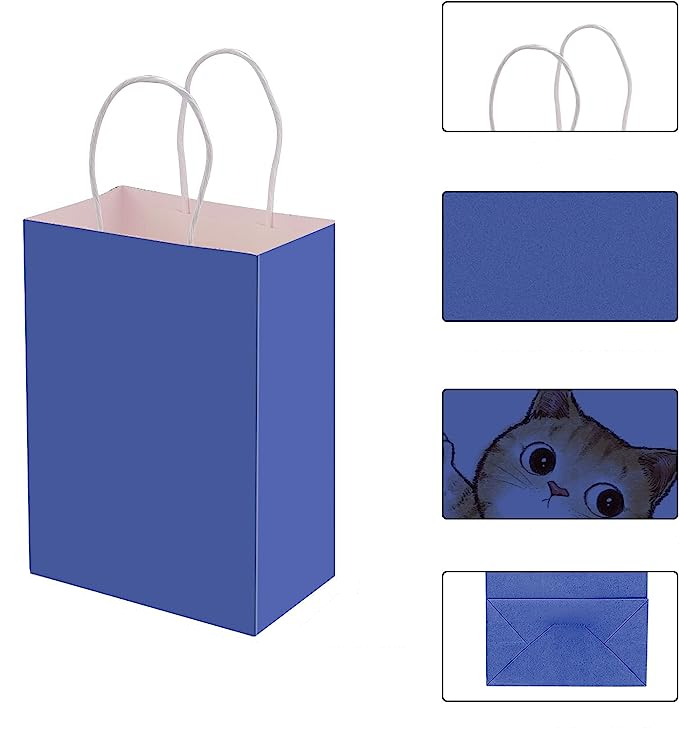 (20er Set) 21x15cm Kraftpapier Tüten Geschenktasche Candy Gift Bags Papiertüten - Blau