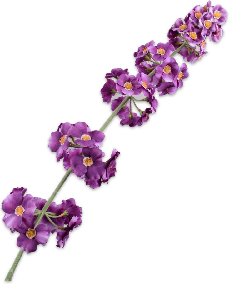 Silk-Ka kunstbloem Primula paars crème 110 cm