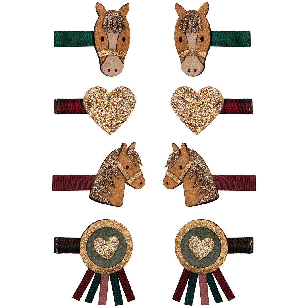 mimi & lula haarclipjes pony pals - multi - 8st