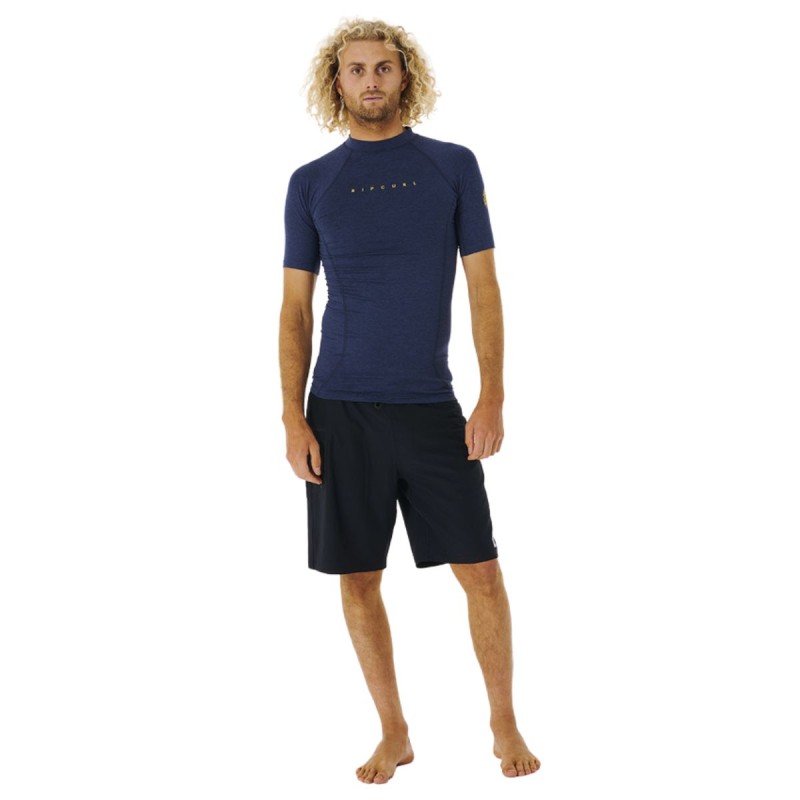 Top Lycra Manches Courtes RipCurl Dawn Patrol Perf 2023 - Navy - The Corner Shop