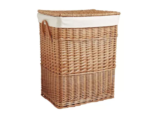 Corbeille à linge en osier naturel