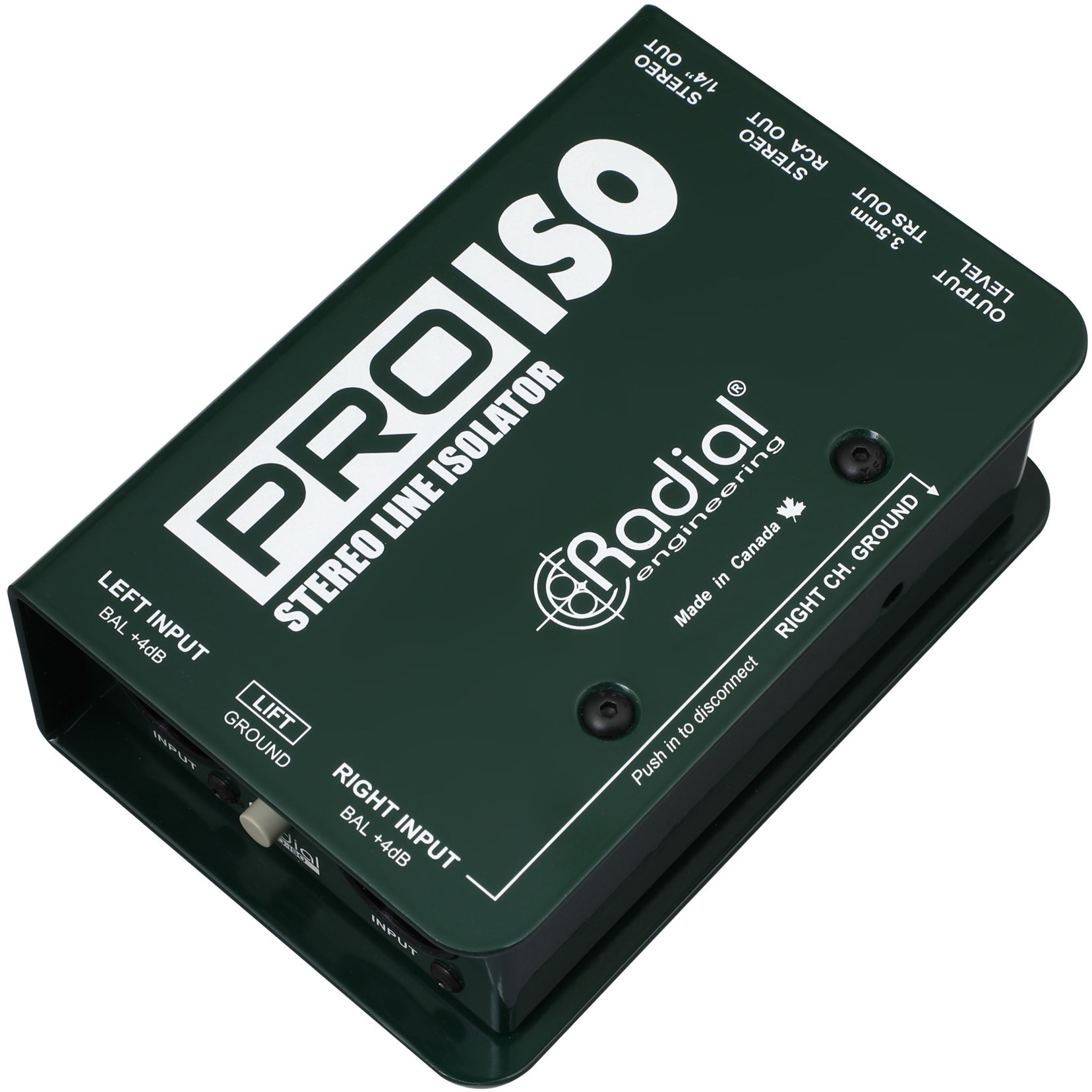 Radial PRO ISO passieve stereo DI +4dB gebalanceerd -10dB ongebalanceerd