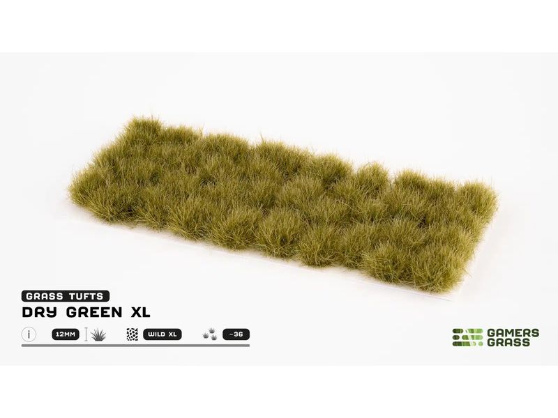 GamersGrass Tufts Wild Dry Green XL 12 mm Hochwertige Tufts für den Gelände- und Miniaturenbau