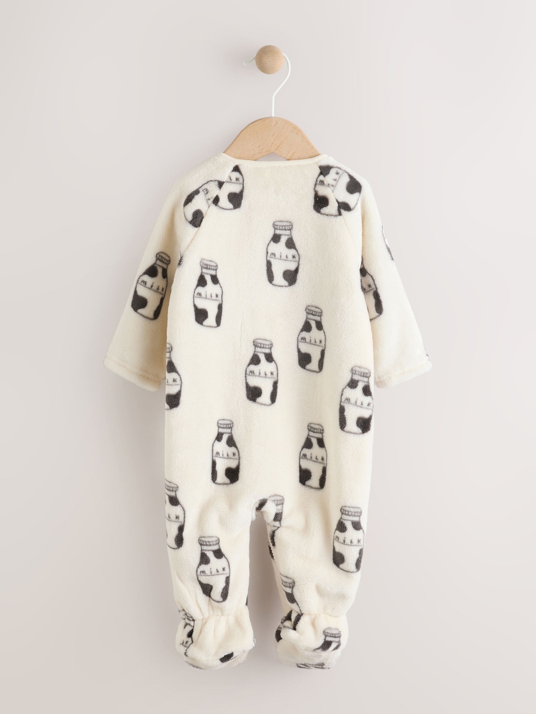 Wit - Fleece babypyjama
