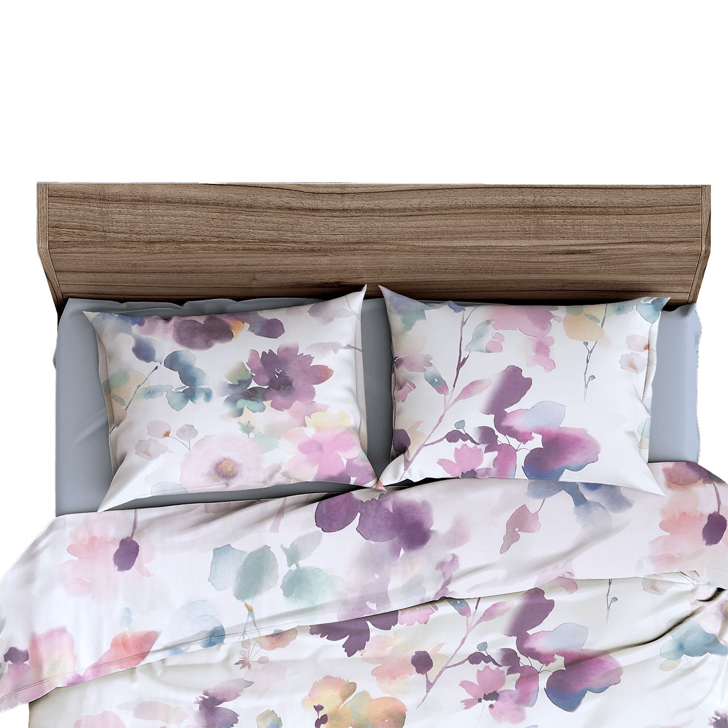 Bettwäsche mit blumigem Aquarellmuster