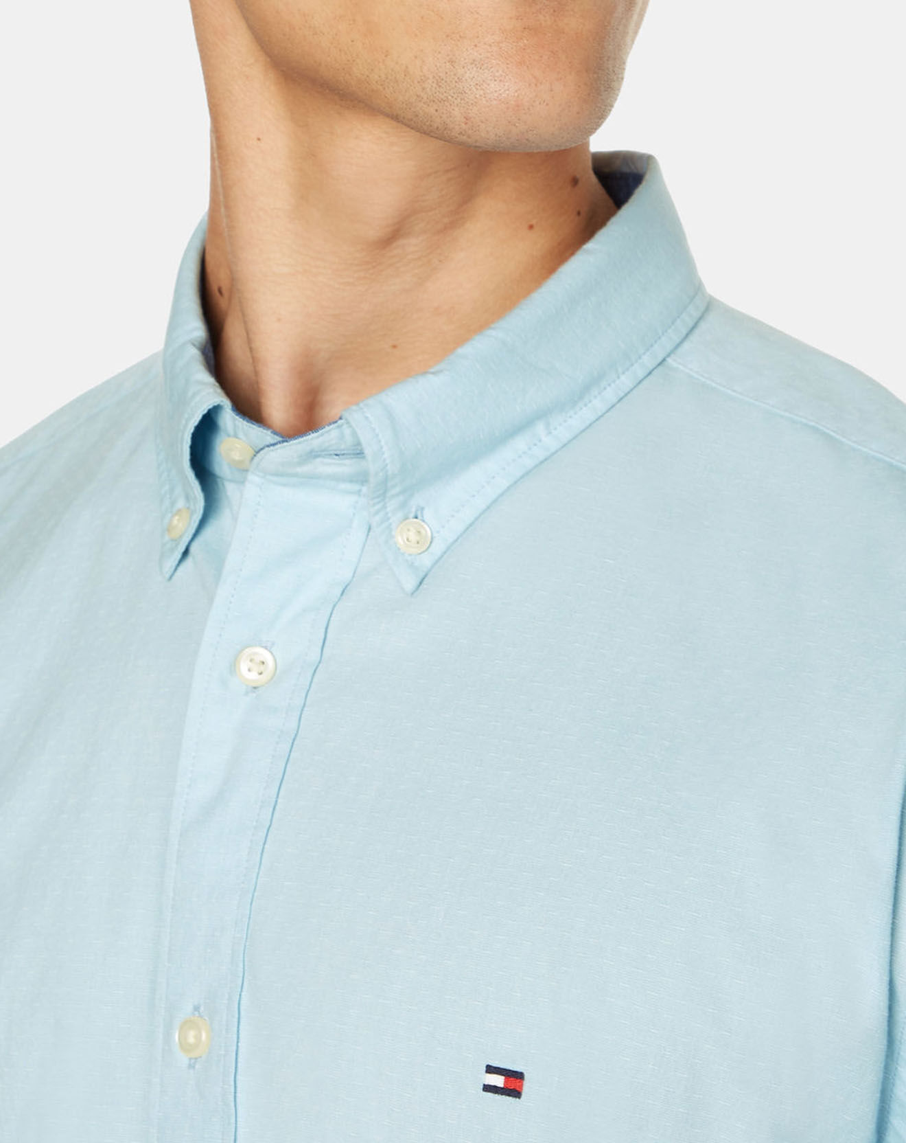 Tommy Hilfiger Chemise regular Flex fil à fil Dobby bleu ciel