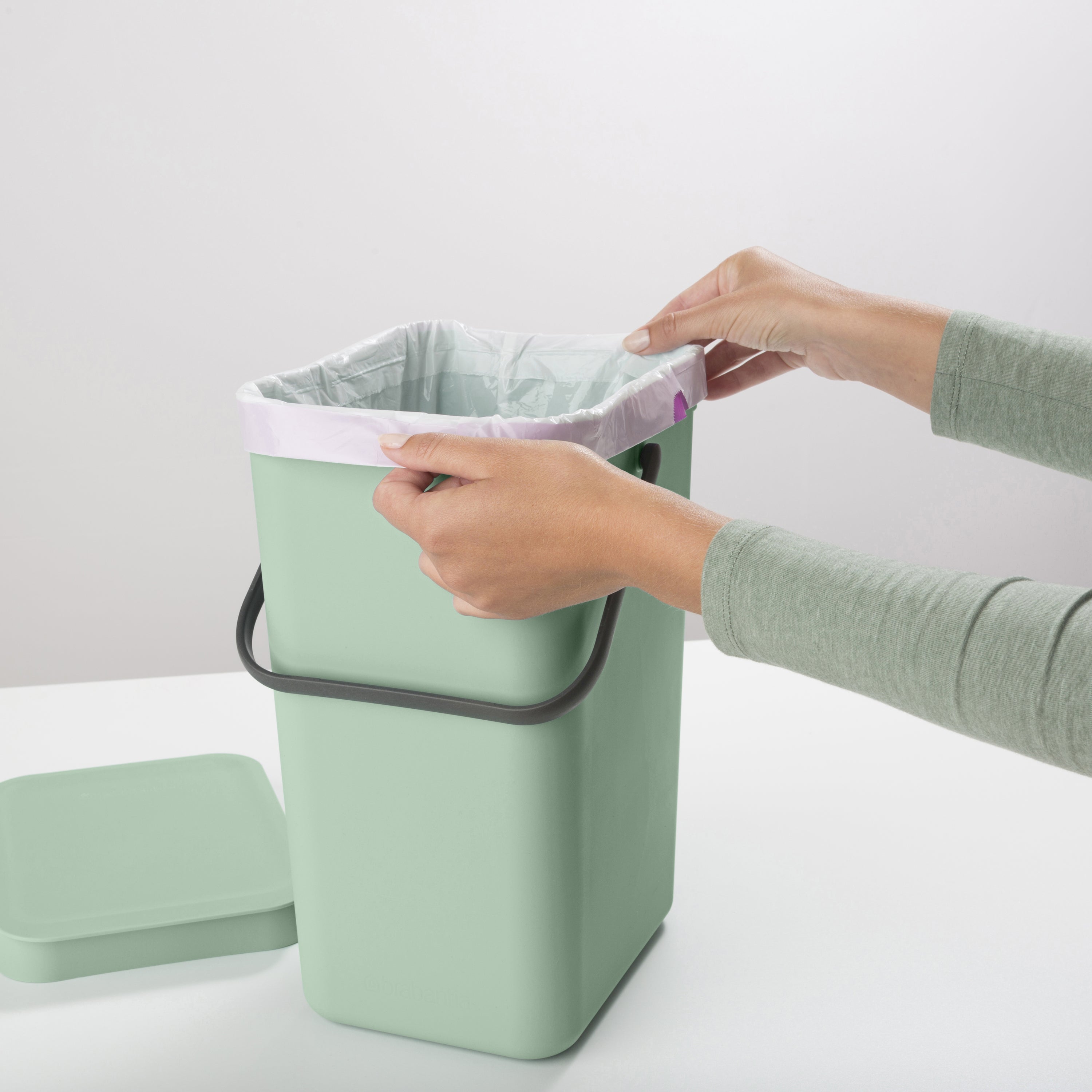 Brabantia Sort & Go Afvalemmer / Opberger 12 L - Mintgroen