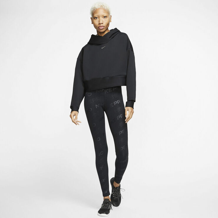 Nike Pro Fleece Haettetroje Sort