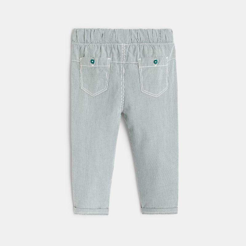 Pantalon modulable rayé vert bébé garçon Vert