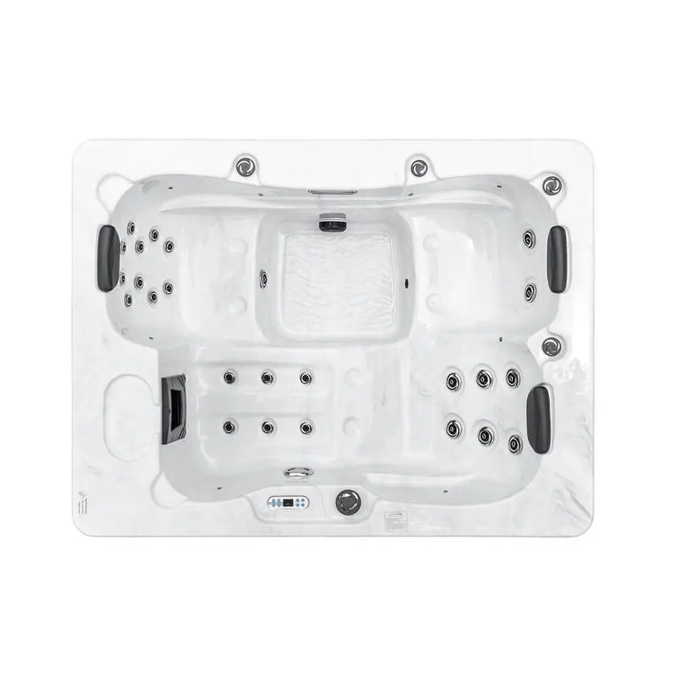 HOME DELUXE WHITE MARBLE buitenwhirlpool met opstap en thermische afdekking