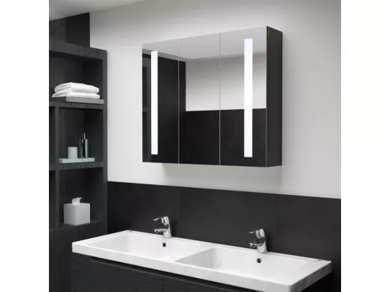 Armoire de salle de bain à miroir à LED 89x14x62