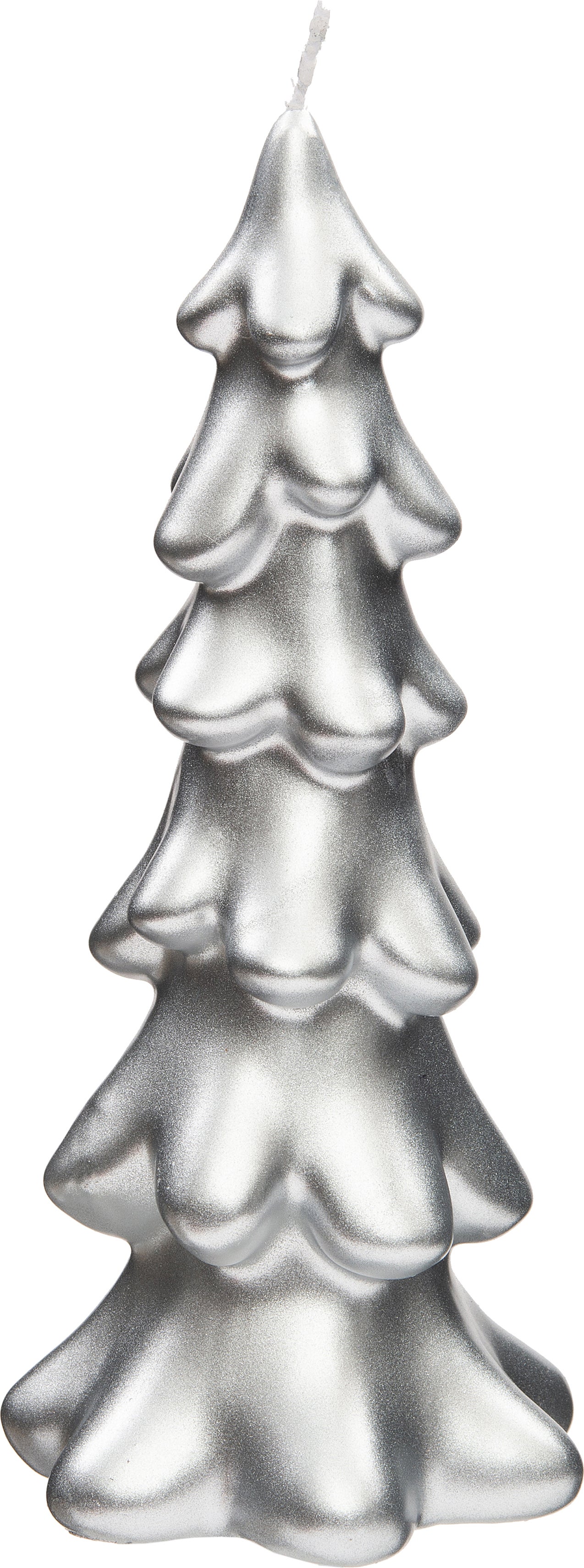 Intratuin kaars kerstboom smal zilver D 6 H 17 cm