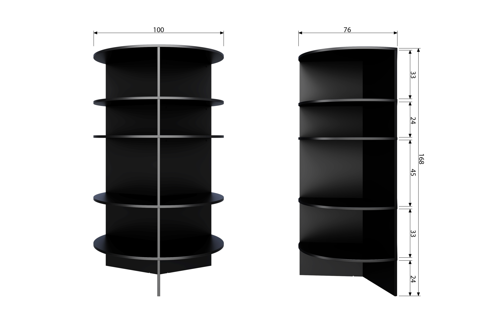 Trian Tower Wall - Zwart