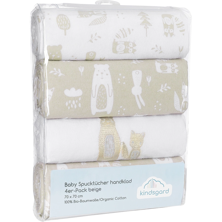 kindsgard Molton-Spucktücher handklad 4er-Pack beige