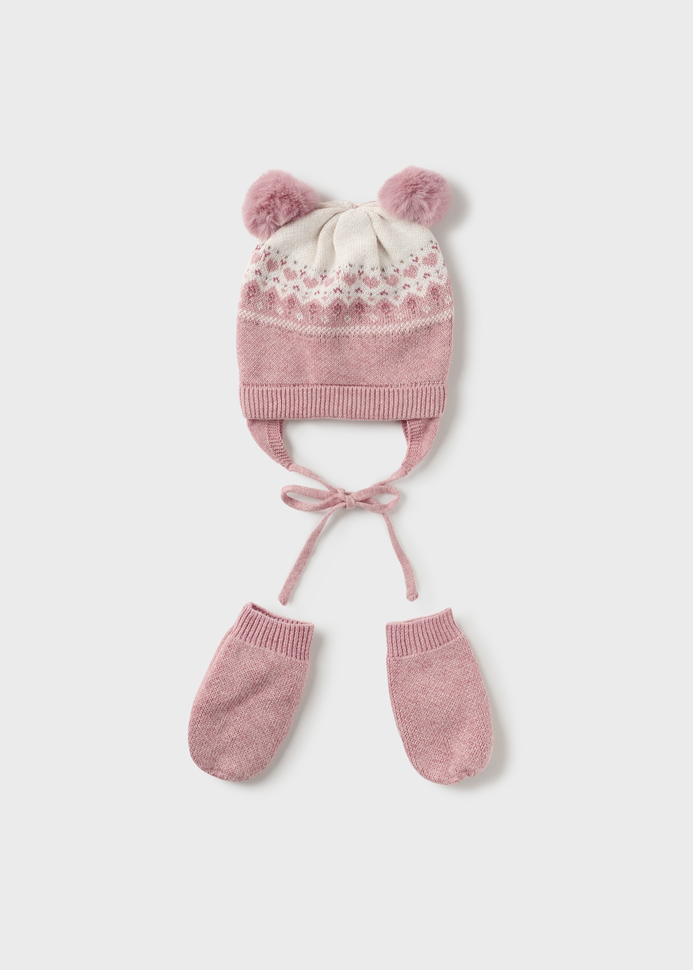 Conjunto de gorro e luvas Better Cotton para recém-nascidos com orelhinhas.
