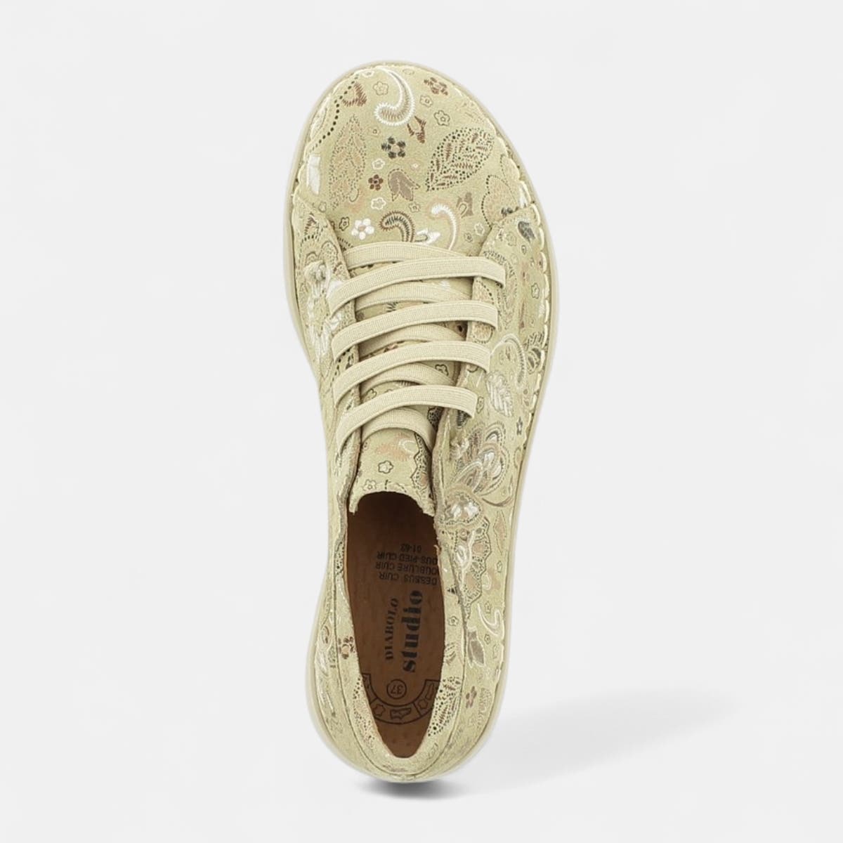 Derbies Femme en cuir beige