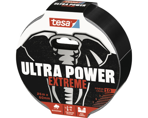 tesa Ultra Power Extreme plakband, zwart, 50 mm x 25 m