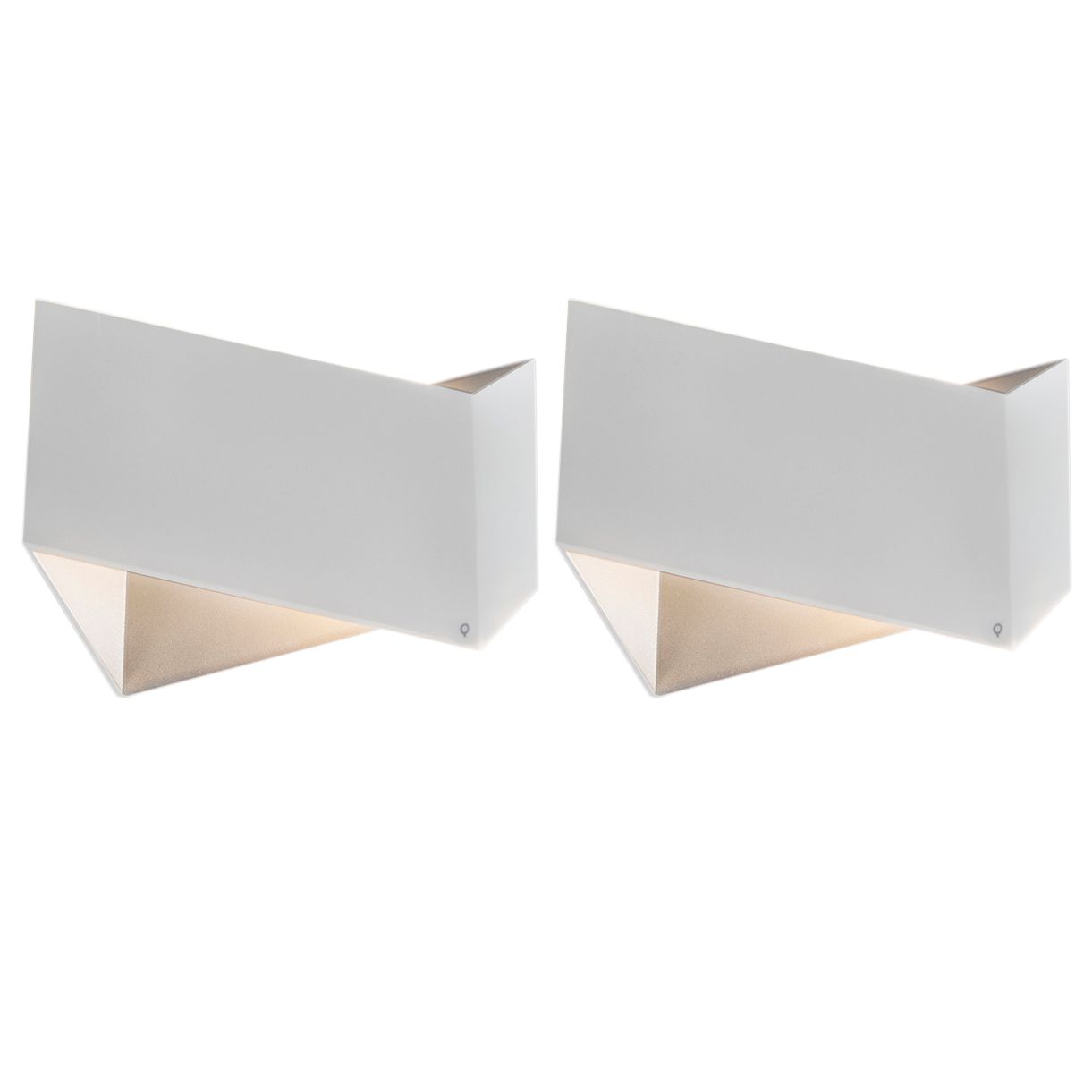 Set van 2 design wandlampen wit - Fold