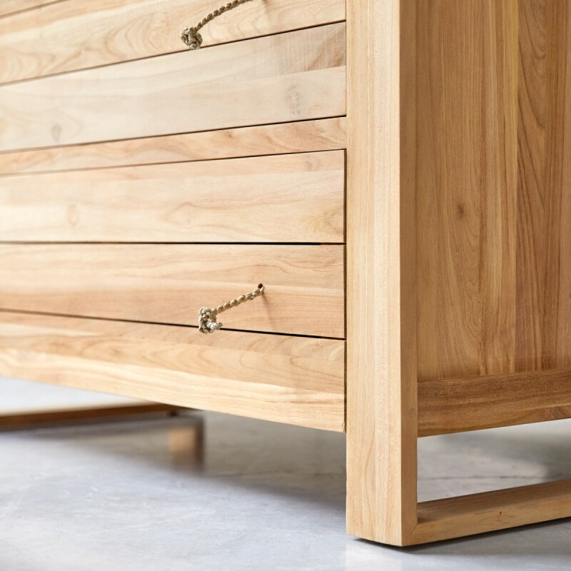 Commode de rangement en teck massif Minimalys