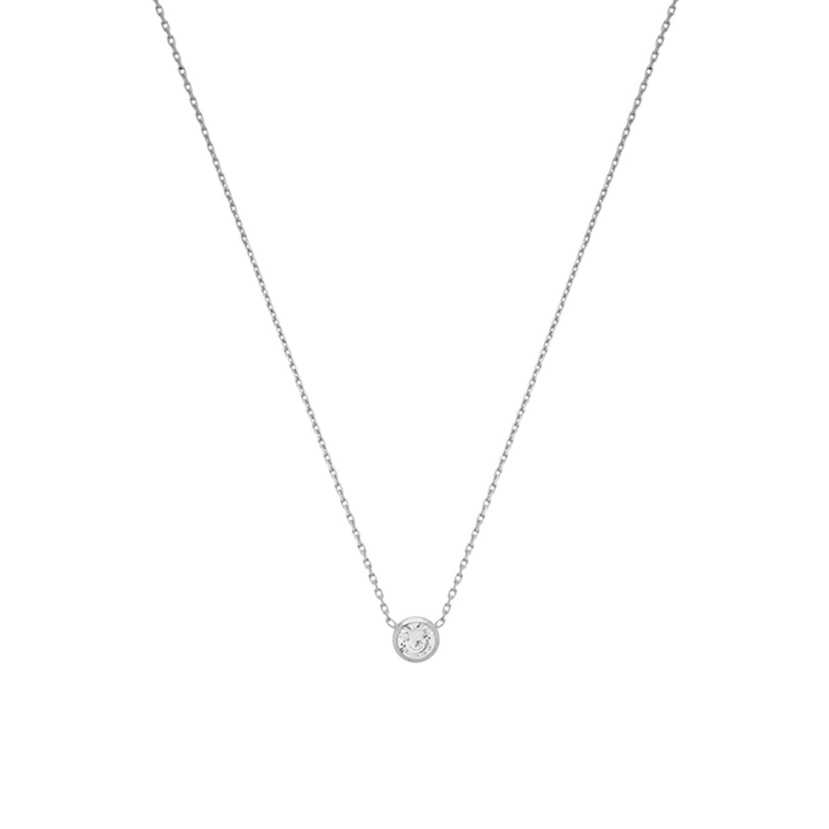Collier Brillaxis oxyde de zirconium serti closor blanc 9 carats