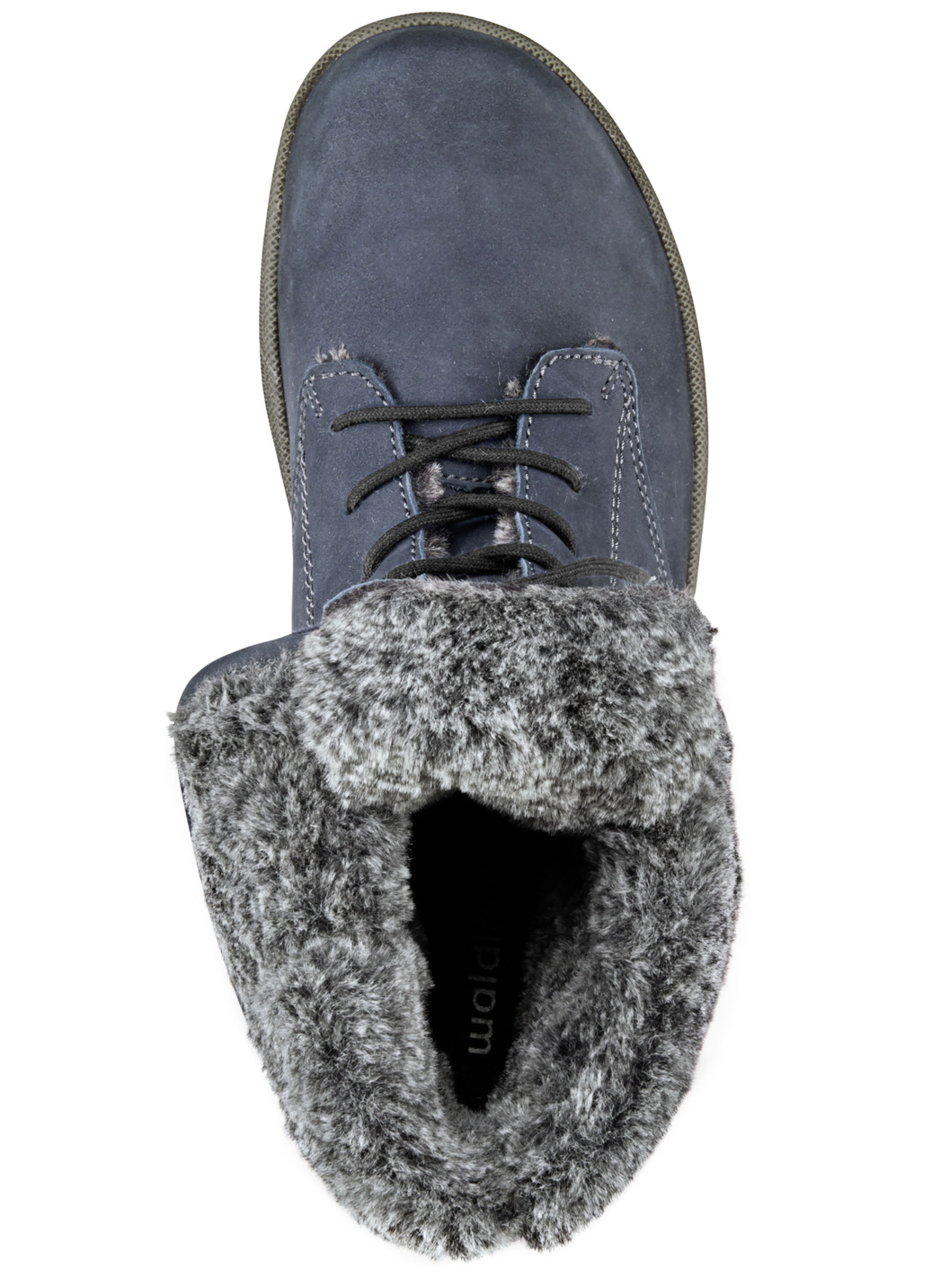 Waldläufer Schnür-Stiefelette mit kuscheligem Webpelzkragen