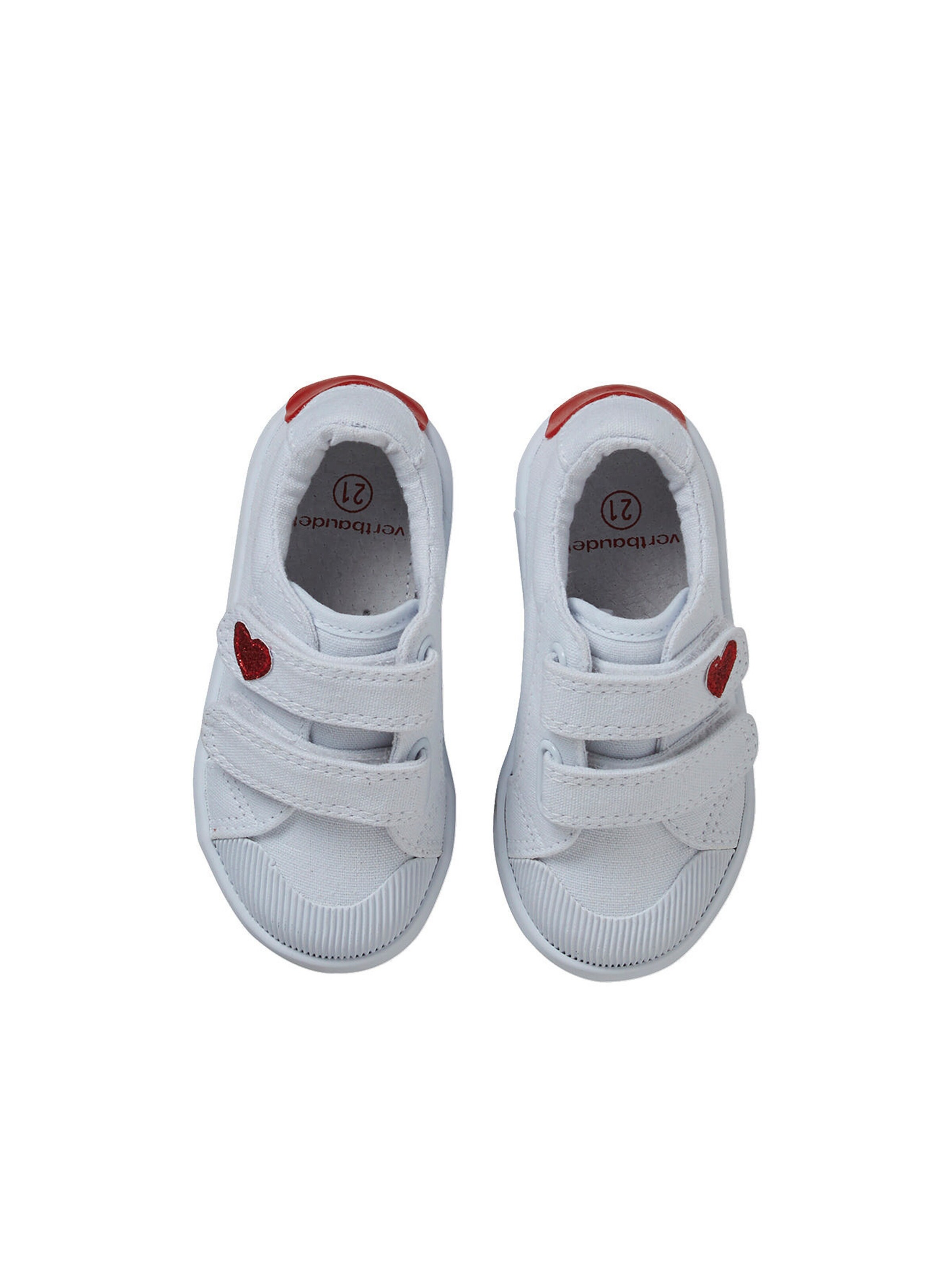 Vertbaudet Mädchen Baby Stoffschuhe, Klett weiß