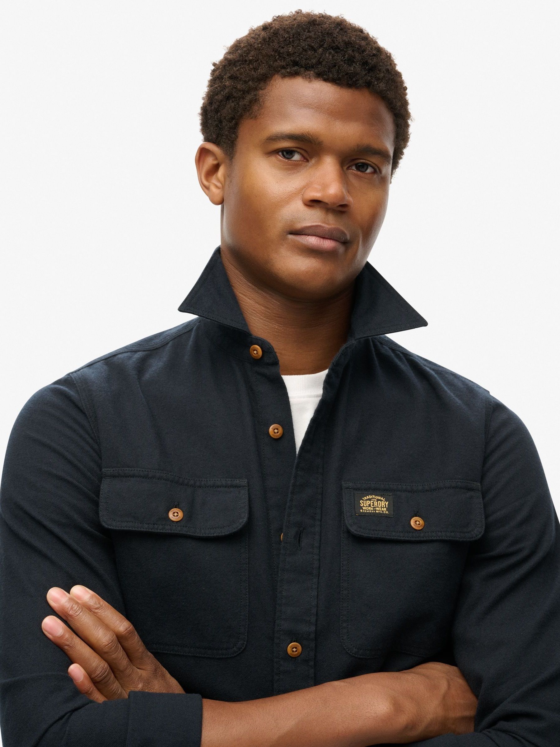 Zwart - Superdry Trailsman overhemd met relaxte pasvorm