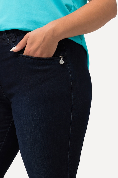 7/8-Jeans Mony, Elastikbund, Reißverschlusstaschen