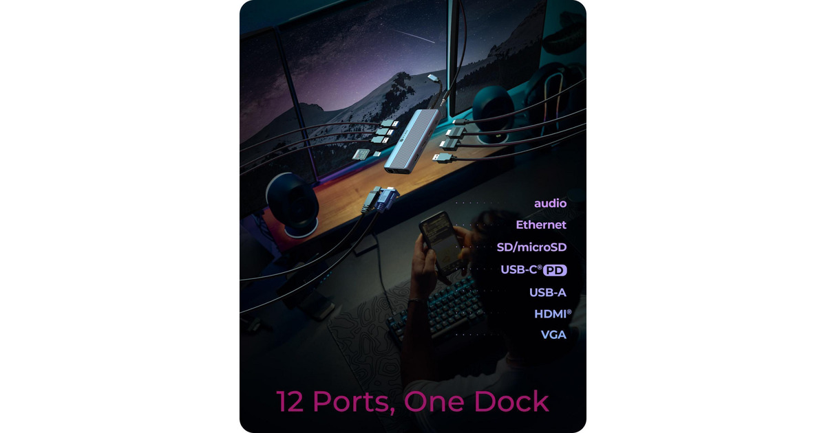 ICY BOXIB-DK4062-CPD 12-in-1 dockingstation  (Aluminium)