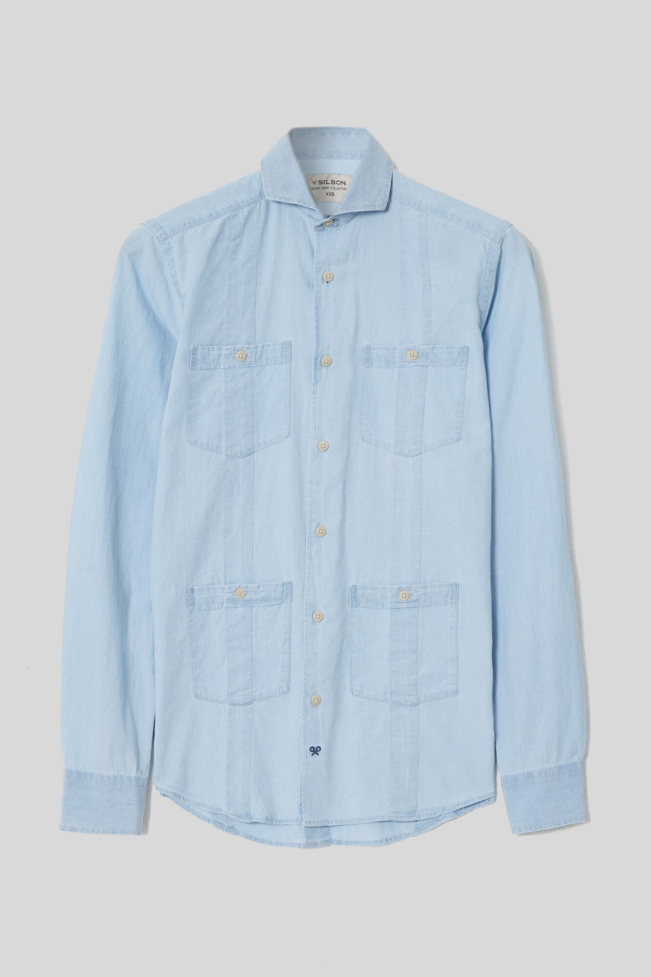 Guayabera sport jeans claro - Azul