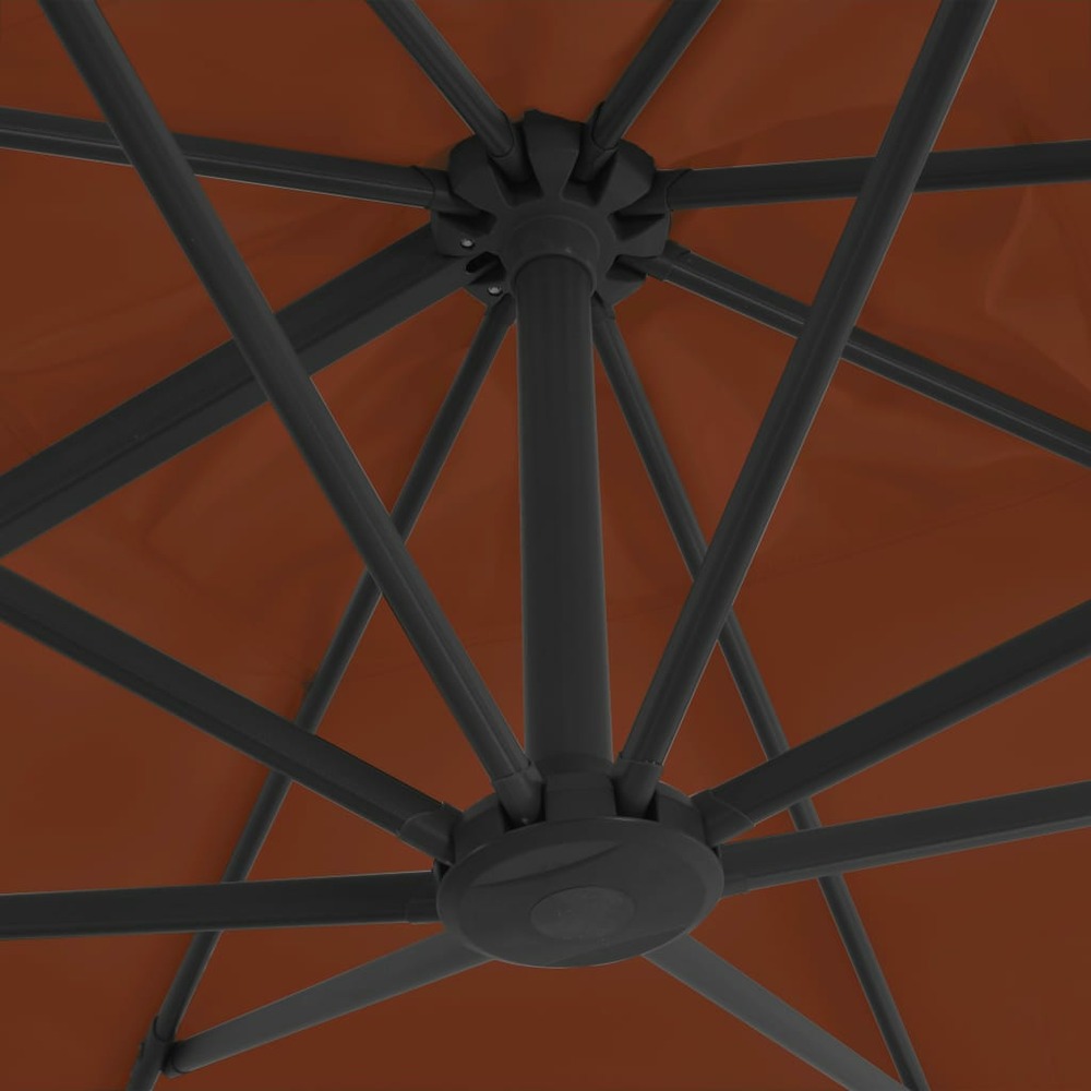 Parasol déporté avec mât en aluminium 400 x 300 cm orange foncé