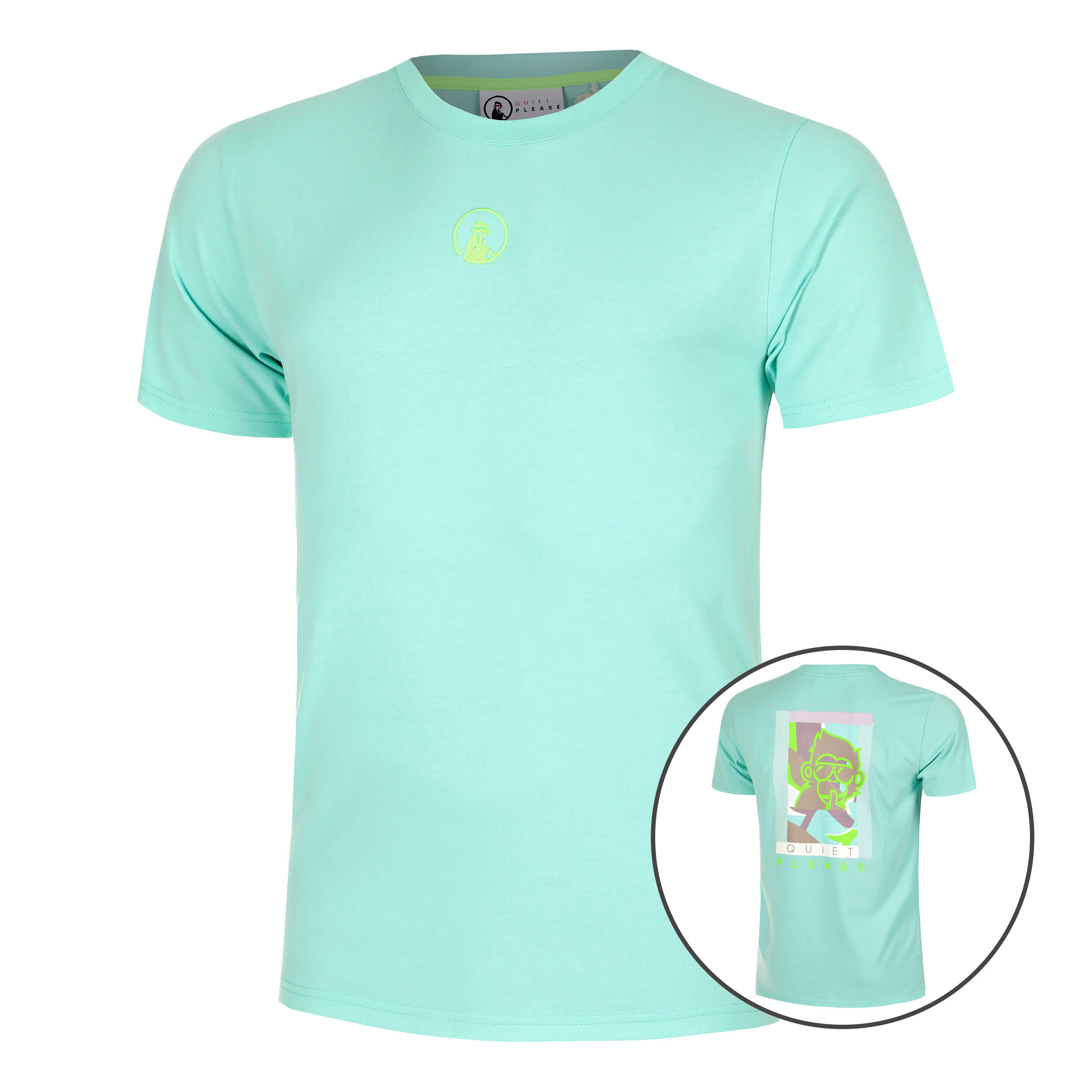 Quiet Please Wild Collage T-shirt Hommes - Turquoise , Multicouleur