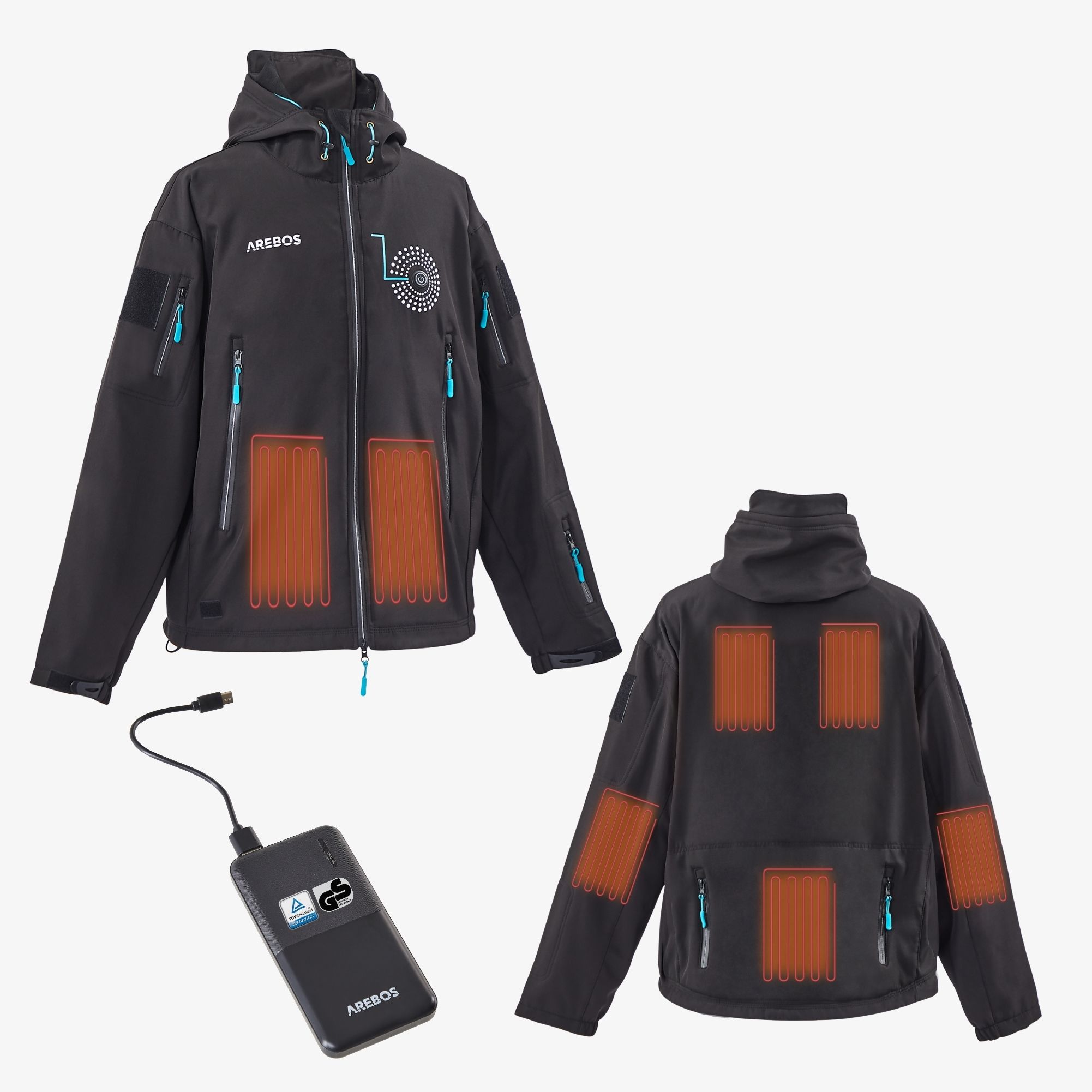 Winterjacke mit Akku 10000 mAh