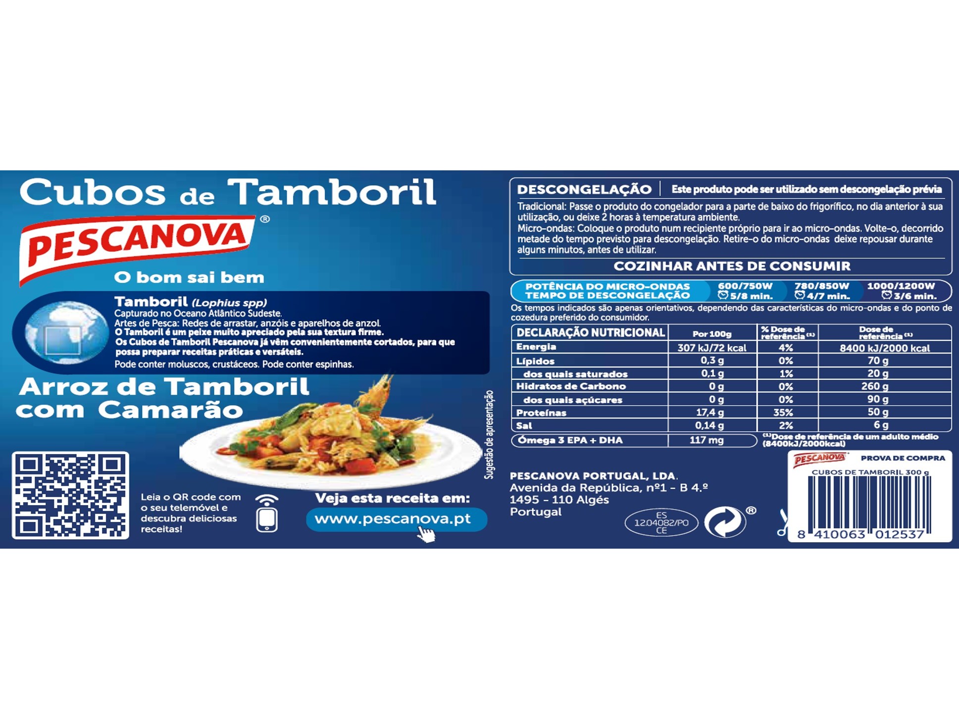 CUBOS TAMBORIL PESCANOVA 300G