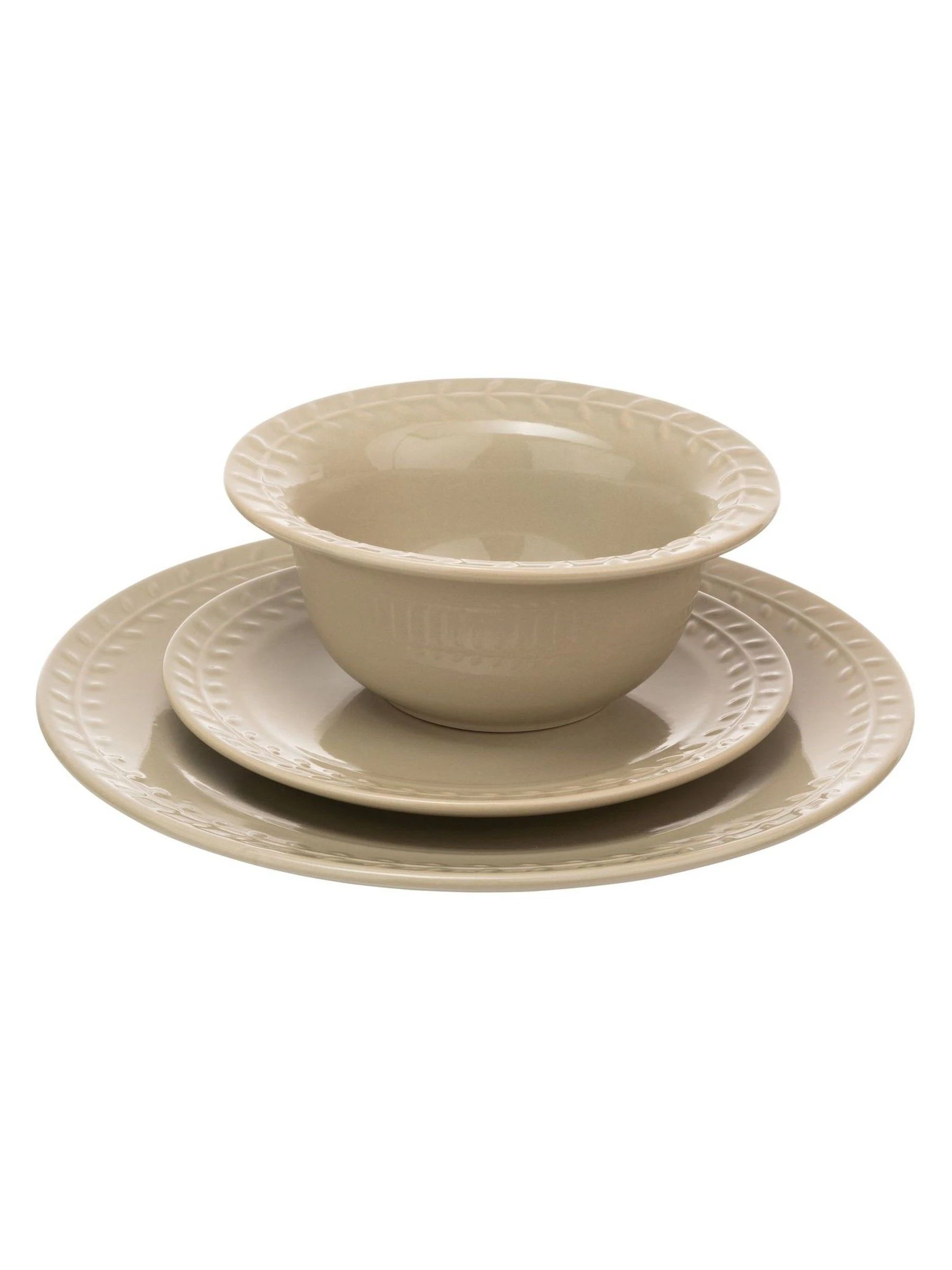 Artisan Street 12 Piece Leaf Stone Dinner Set