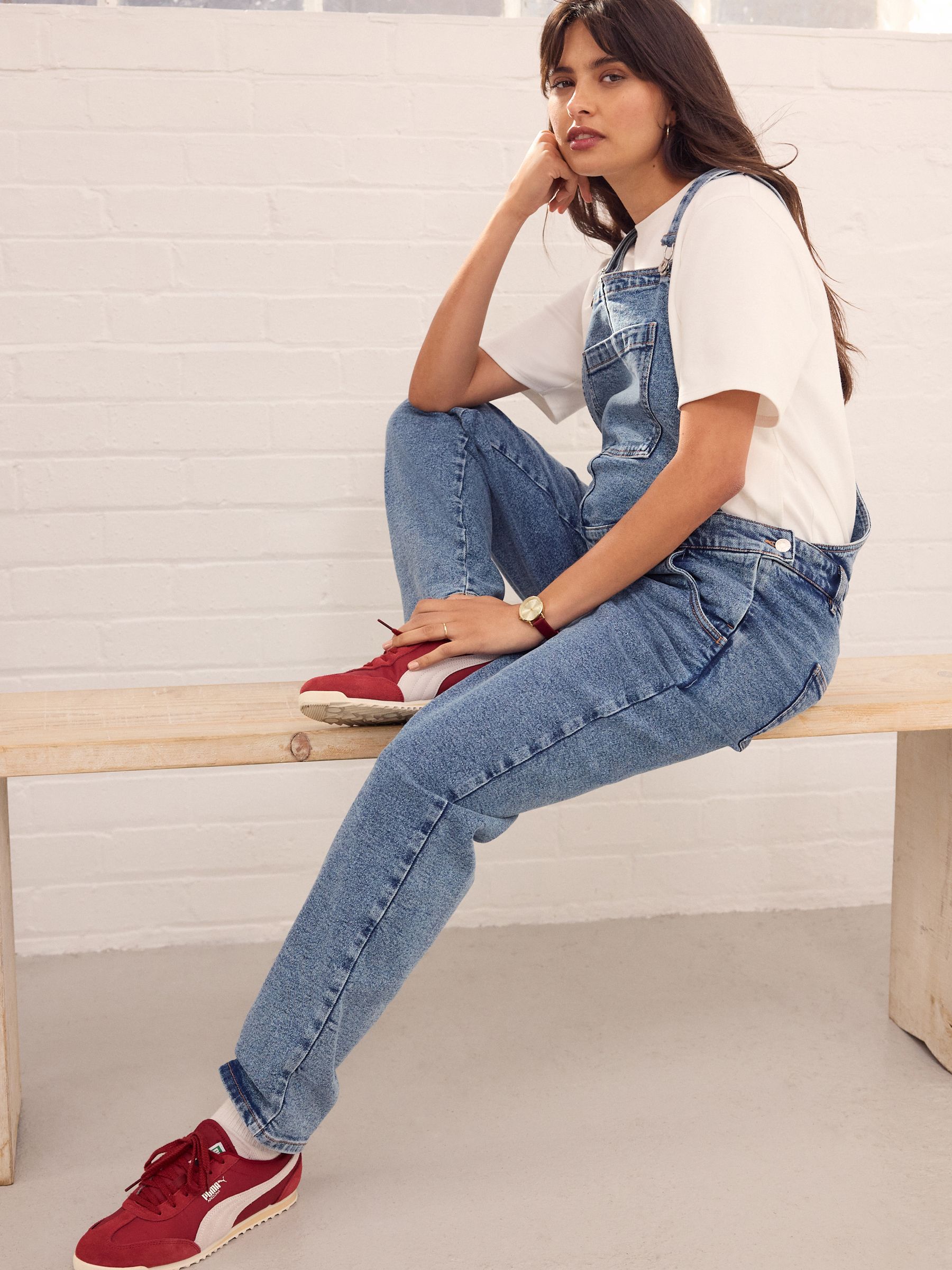 Donkerblauw - Maternity Denim Dungaree