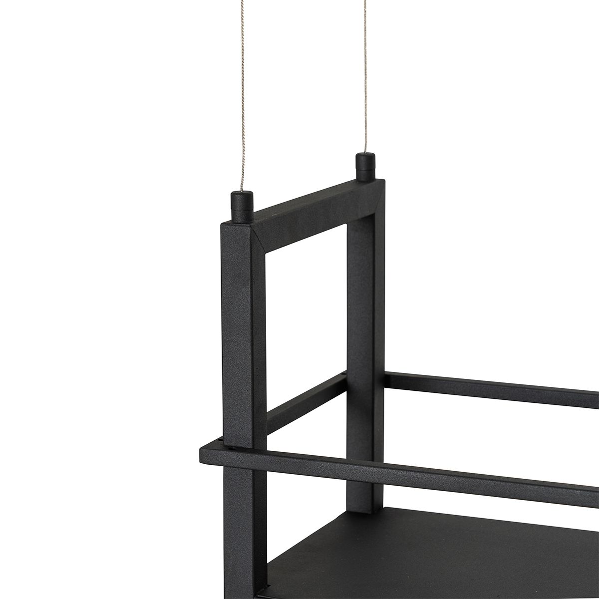 Hanglamp zwart met rek incl. LED 3-staps dimbaar - Cage Rack