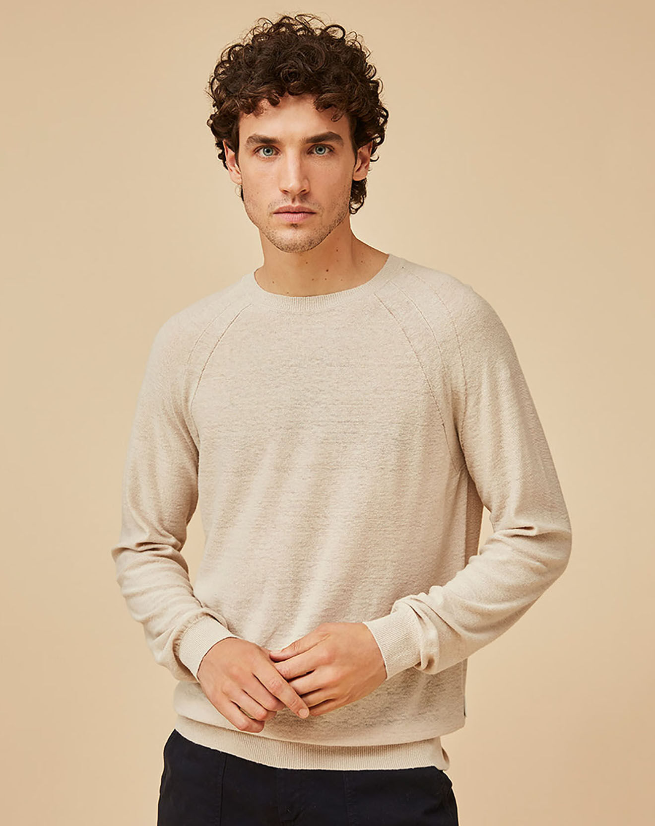 Harris Wilson Pull en Lin & Coton Macena beige