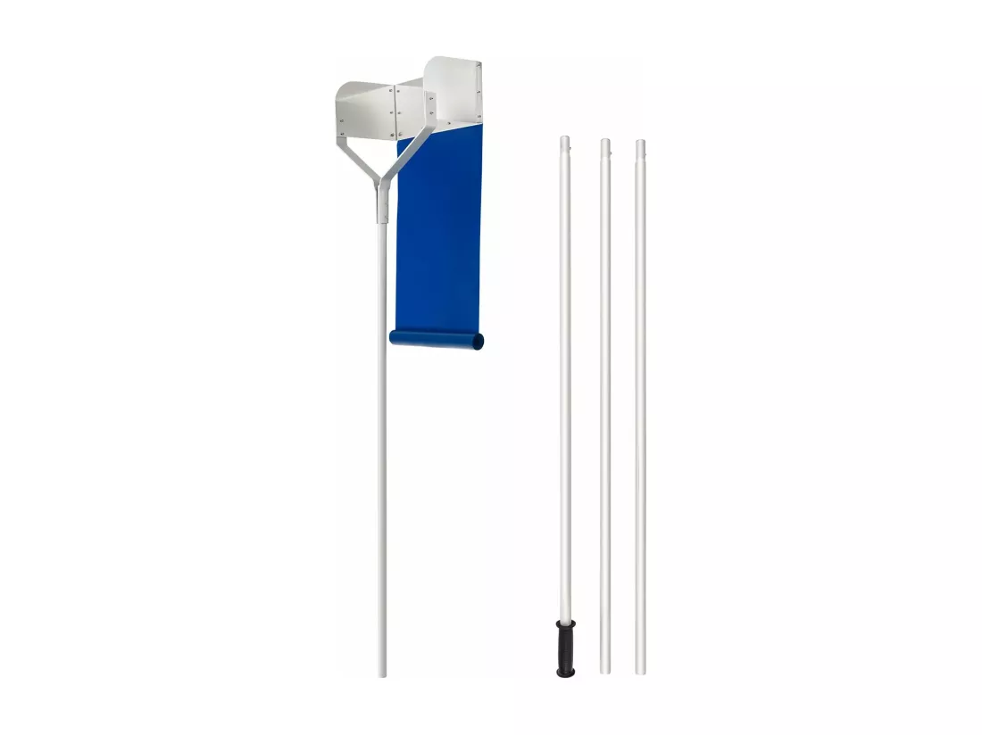 Râteau à Neige pour Toit avec 4 Tiges Longueur Max de 624 cm, Déneigement de Toit en Aluminium avec Poignée Antidérapante Tête de Coupe Large, pour Maison Véhicule Garage
