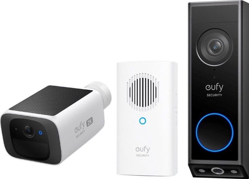 Eufy E340 2K Draadloze Video Deurbel Inclusief Chime + Eufy Solocam S220
