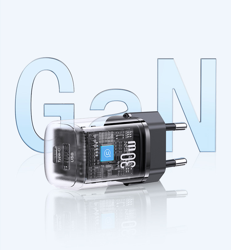 (30W/3A) USB A / USB C GaN Ladegerät Netzteil Power Delivery (US-CC254) - Weiss