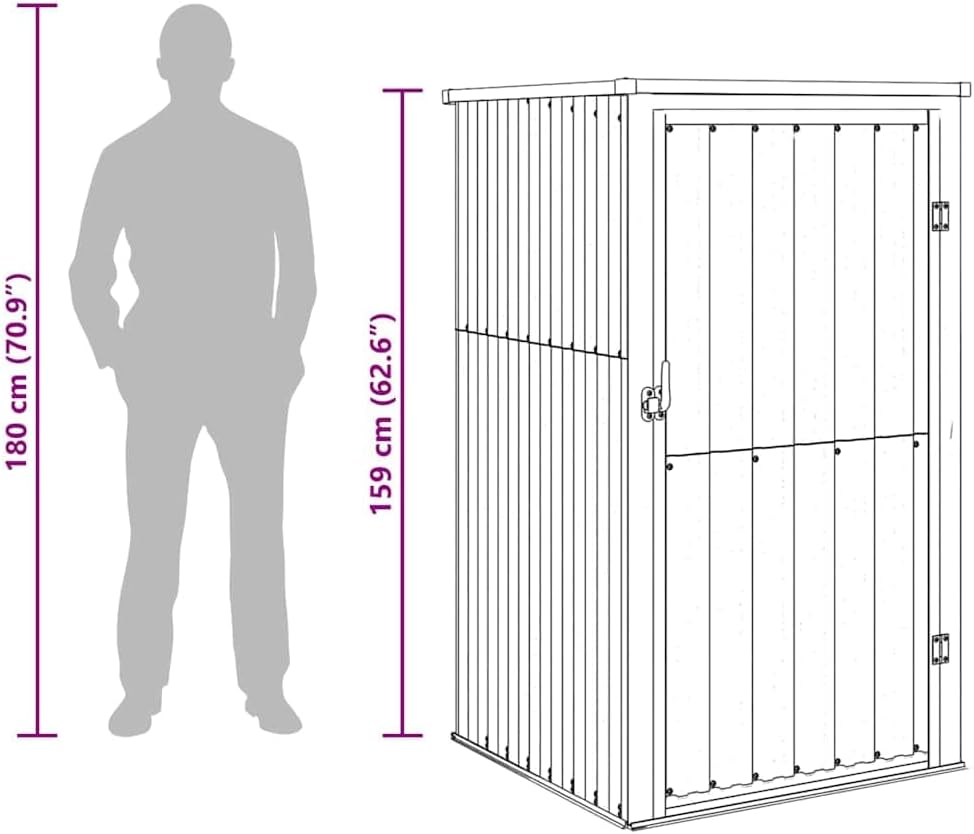 ACAGALA Metall Gerätehaus Geräteschuppen Gartenhaus 88 x 89 x 161 cm, Gartenschrank Wetterfester Metallschuppen mit Doppeltüren, Ideal für Gartenwerkzeug & Fahrräder - Verzinkter Stahl, Anthrazit
