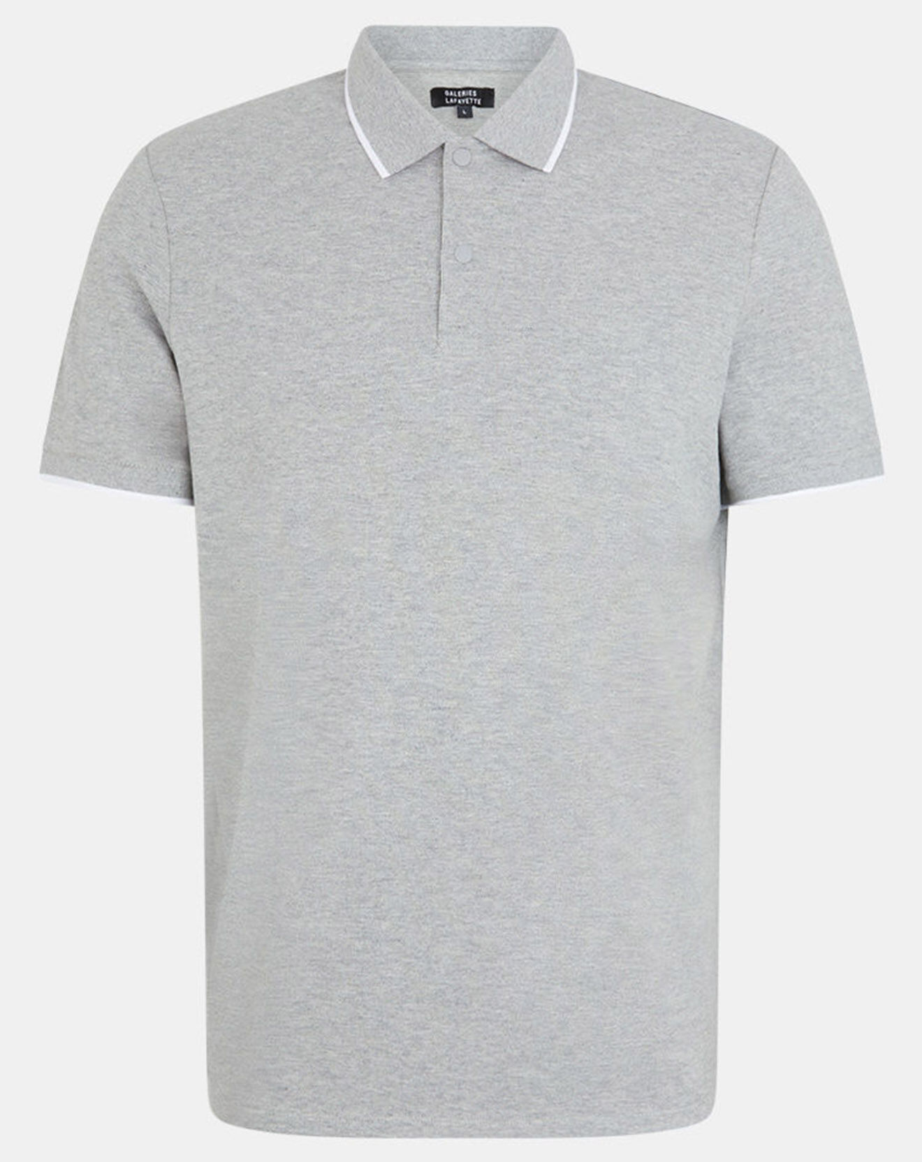 Galeries Lafayette Polo slim en Coton bio Doslim gris chiné