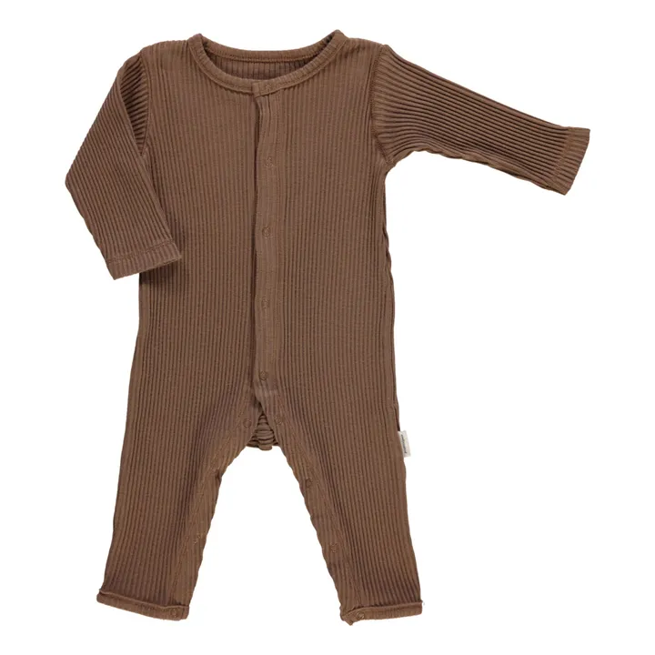 Poudre Organic Pyjama Airelle Côtelé | Marron