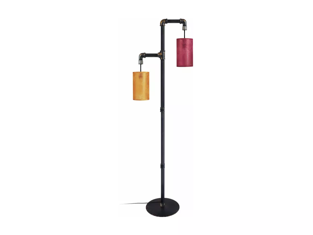 Lampadaire bras métal noir,doré 155 cm.