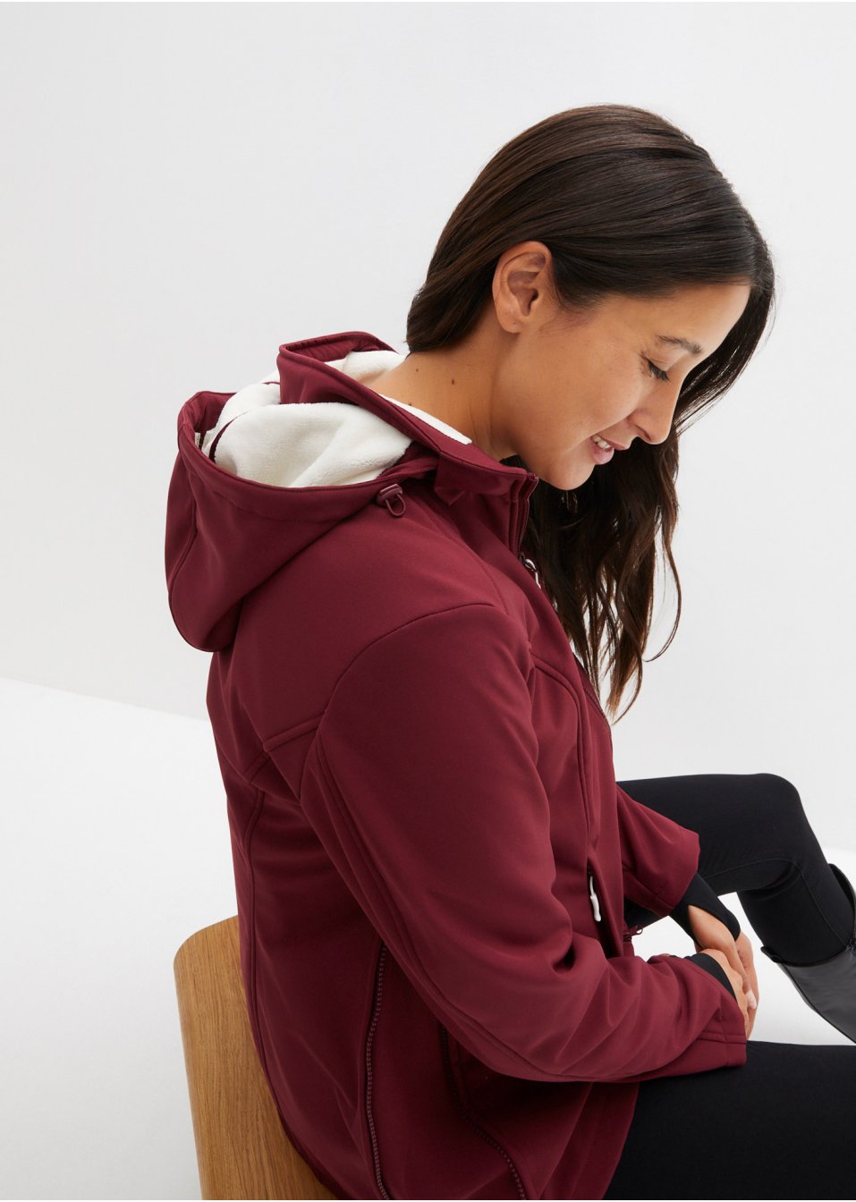 Veste longue softshell fonctionnelle avec polaire peluche