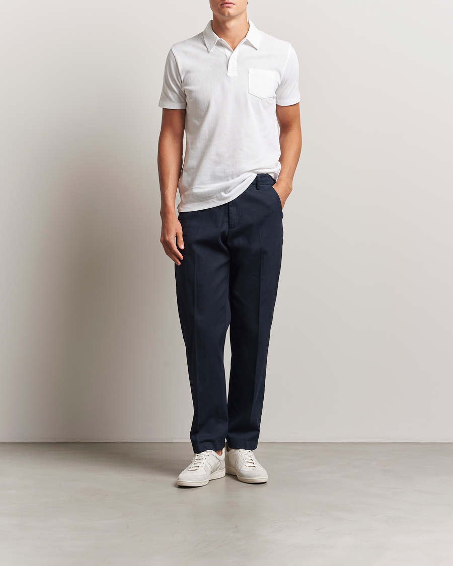Sunspel Riviera Polo Shirt White